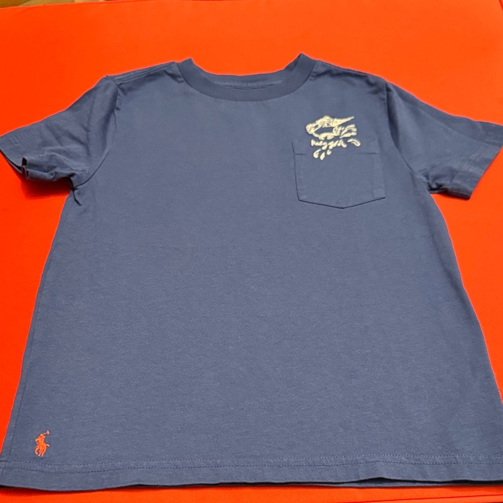 Boys Polo by Ralph Lauren Navy Short Sleeve Pocket Tee with Embroidered Pony